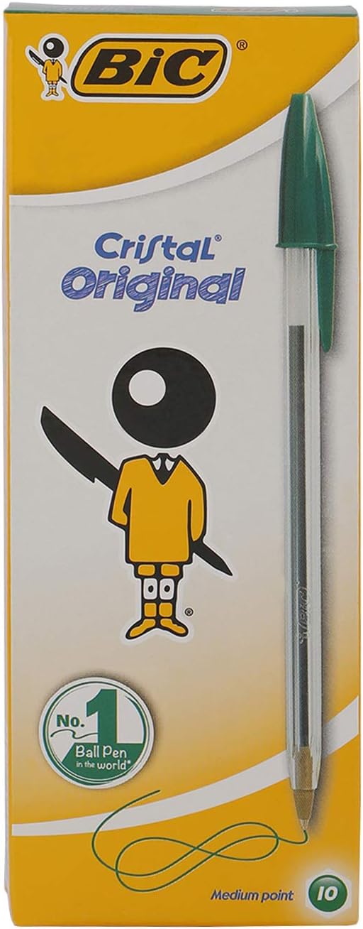 BIC Cristal Original Ball Point Pen Set - 10 Pieces, Green - Image 1