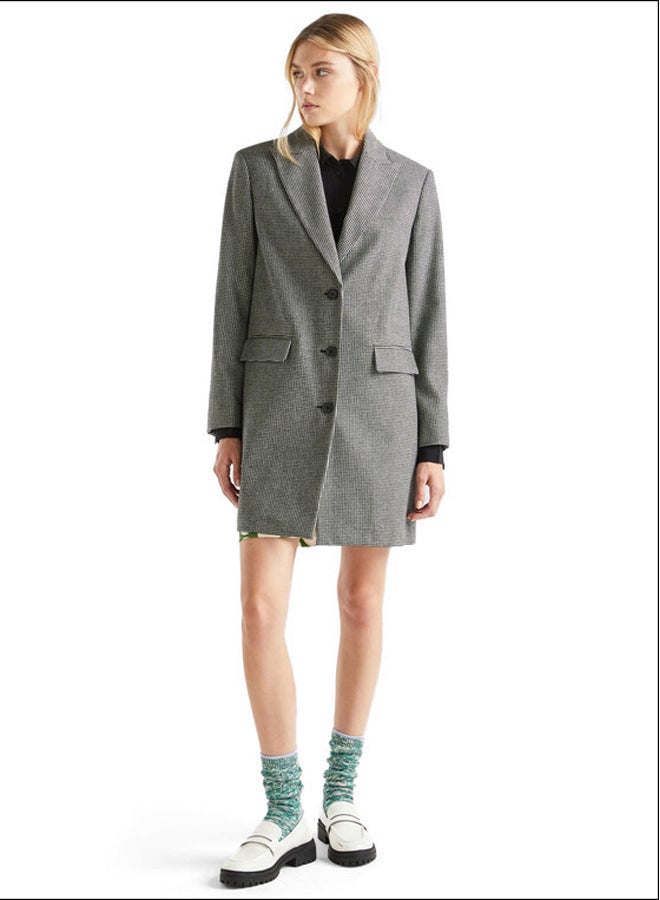 Benetton LIGHTWEIGHT HOUNDSTOOTH COAT  - Image 5