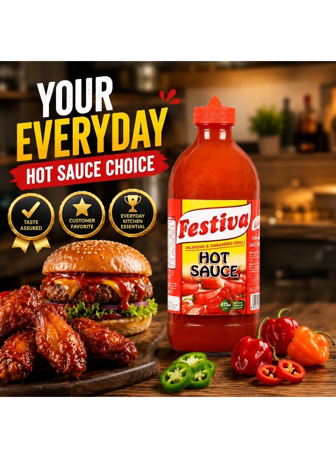 Festiva Hot Sauce 473ml - Spicy Chili Sauce for Burgers, Sandwiches, Fries and Snacks - Dip and Cooking Sauce - Image 5