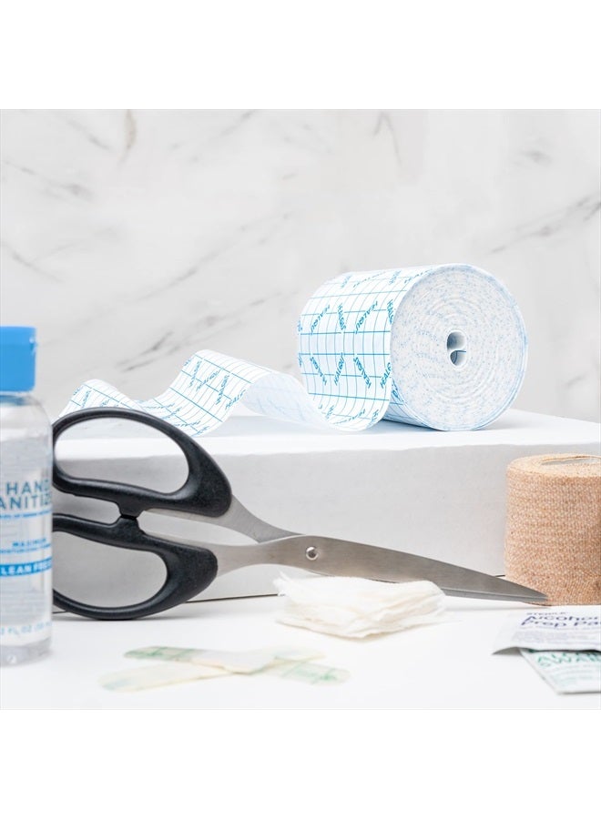 HEALQU Retention Tape Non Woven Adhesive Breathable Wear Resistent Fabric Easy Release Backing with Grid (2x11)