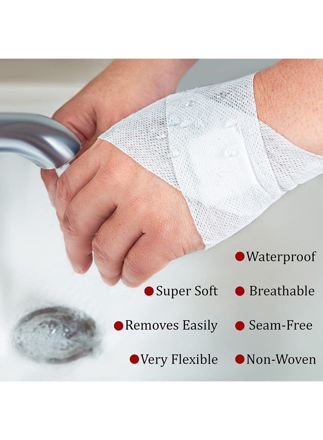 HEALQU Retention Tape Non Woven Adhesive Breathable Wear Resistent Fabric Easy Release Backing with Grid (2x11)