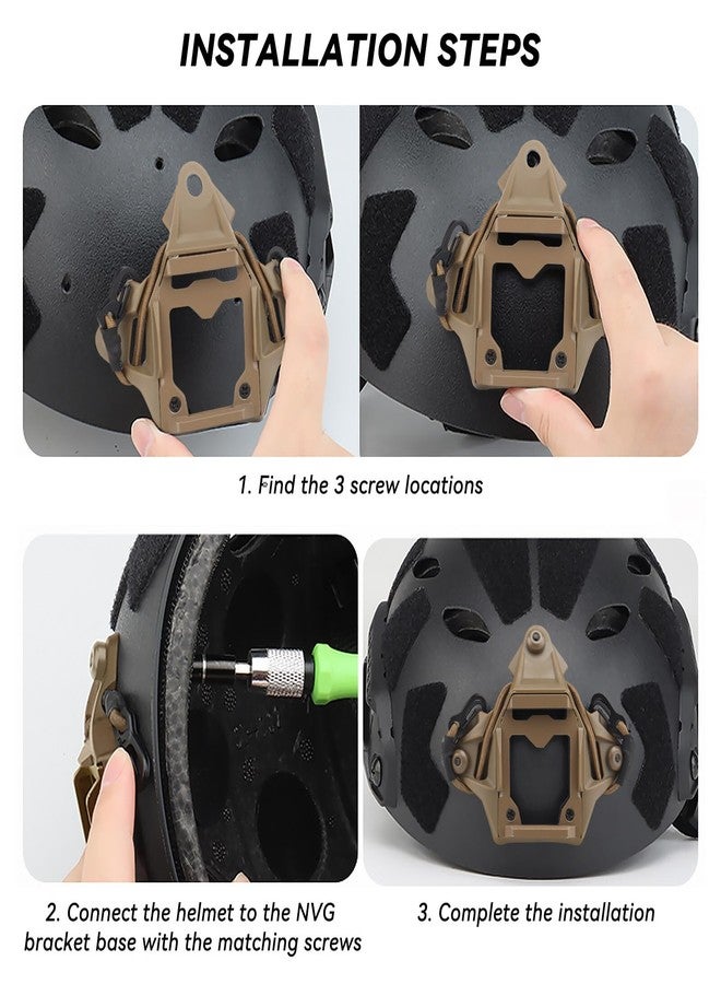 AOUTACC Upgraded Tactical Helmet NVG Mounting Shroud Zinc Alloy and Plastic Sports Camera Mount Base, Lightweight Multifunctional Equipment Adapter Base for All Fast Helmets-Tan (T2) - Image 3