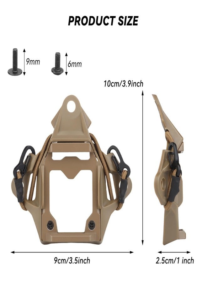 AOUTACC Upgraded Tactical Helmet NVG Mounting Shroud Zinc Alloy and Plastic Sports Camera Mount Base, Lightweight Multifunctional Equipment Adapter Base for All Fast Helmets-Tan (T2) - Image 2