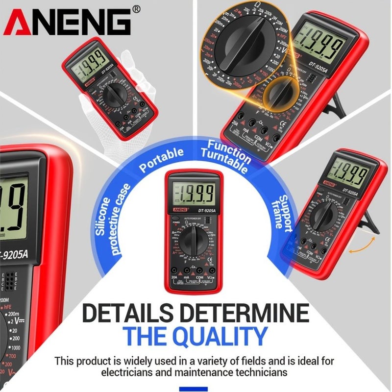 ANENG Digital True Rms Multimeter Ac Dc Voltage Tester Transistor Ncv Professional Auto Range Multimeter Red Shipped Without Battery - Image 4