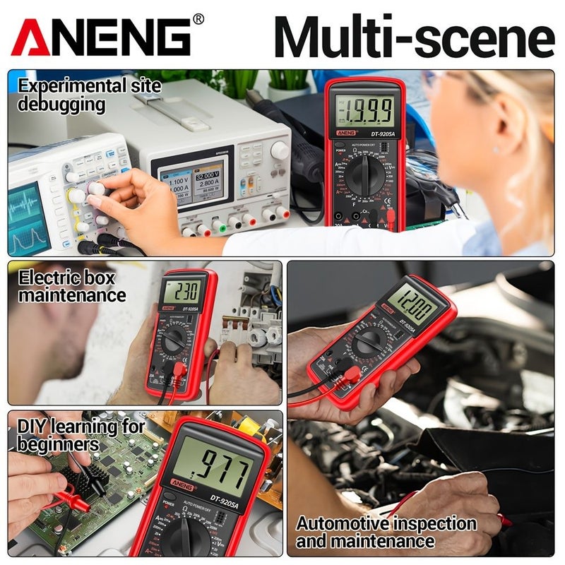 ANENG Digital True Rms Multimeter Ac Dc Voltage Tester Transistor Ncv Professional Auto Range Multimeter Red Shipped Without Battery - Image 3