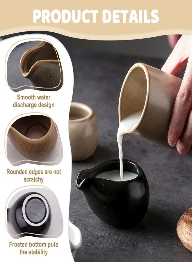 Yitexin 3 Pack 3.3 Oz Small Porcelain Coffee Creamer Pitcher, Mini Gravy Sauce Boat, Serving Syrup Pitcher Cream Dispenser Jug Container for Milk Salad Dressing (3 Pack) - Image 4