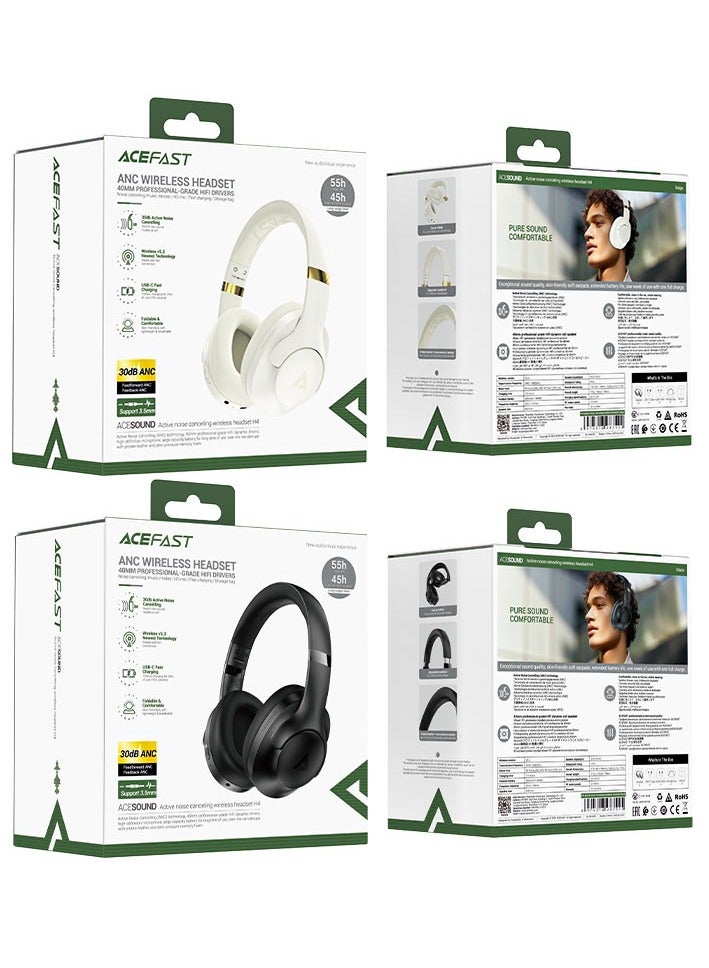 ACEFAST H4 ANC wireless headset Beige - Image 3
