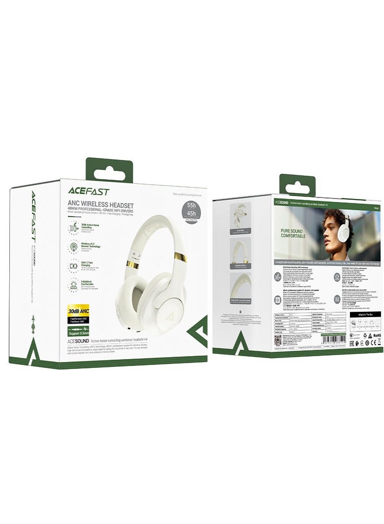 ACEFAST H4 ANC wireless headset Beige - Image 4