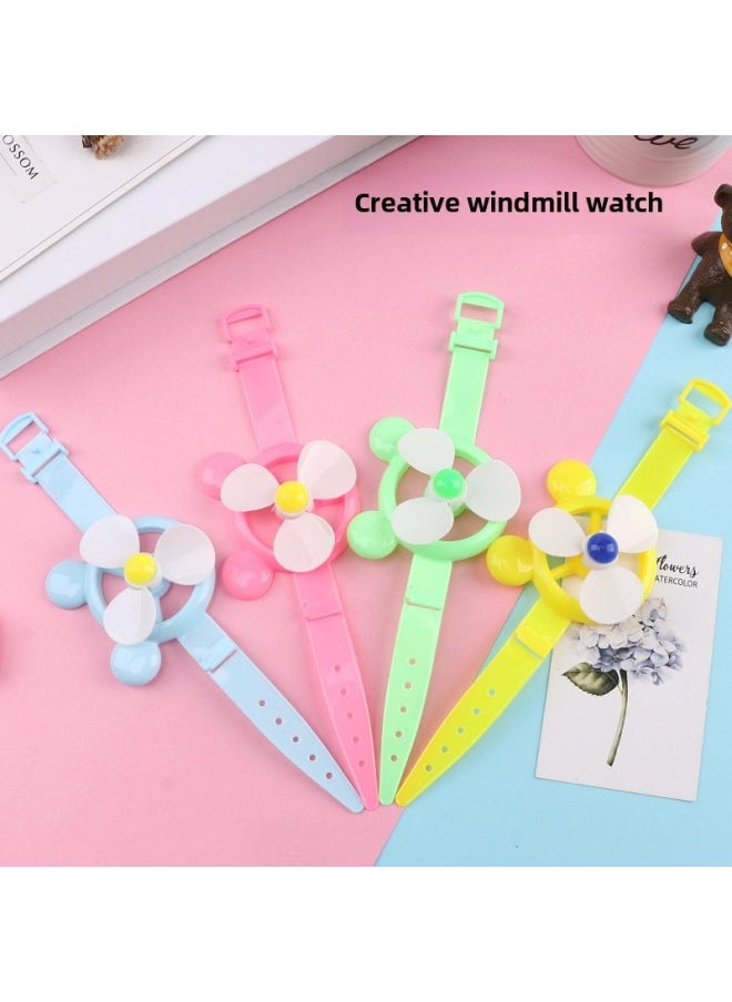 GELESE - Children's Creative Watch Windmill Wrist Band Kindergarten Toys Giveaway Students Small Gifts School Toys Batch-Color:Multicolor-Specifications:18.5*5.5cm - Image 1