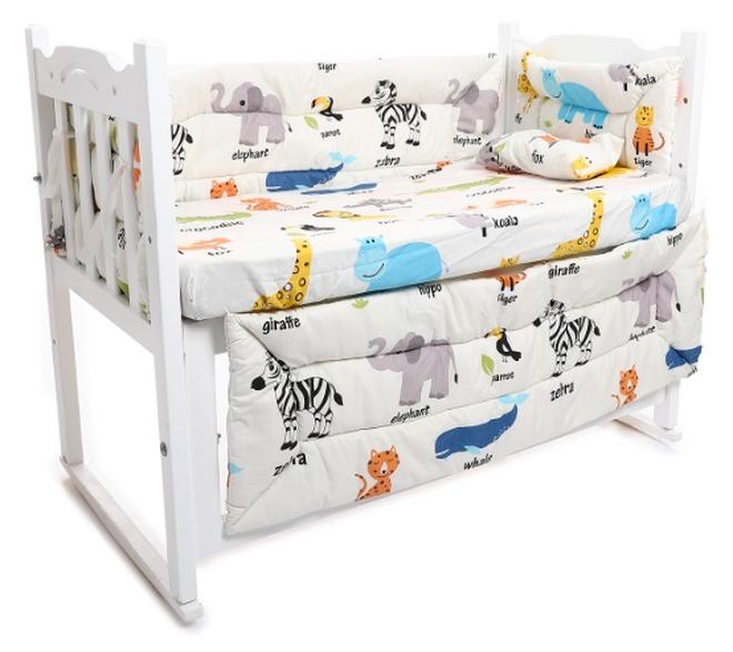 Baby Crib with Mattress & Full Bedding Set, 65 × 110 cm (Newborn to 4.5 Years) - Image 1