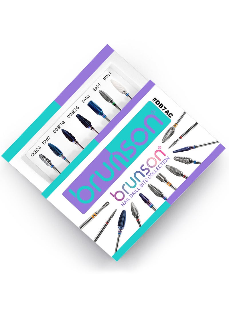 brunson Nail Drill Bits Sets Diamond Cuticle Electric Nail File and Carbide Acrylic Gel Nail Bit Kit for Manicure  Pedicure Nail Grinding Heads Acrylic Nail Art Tools 
