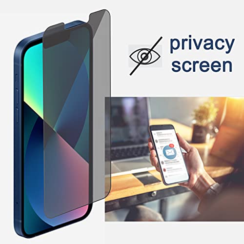 Ailun 2Pack Privacy Screen Protector for iPhone 13 Mini [5.4 inch] + 2 Pack Camera Lens Protector, Anti Spy Private Tempered Glass Film,[9H Hardness] - HD - Image 2
