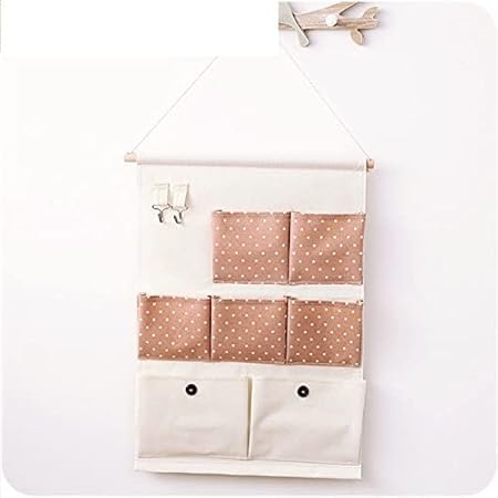 Zerolex Hanging Storage Bags Door Wall Mounted Sundries Clothing Jewelry Closet Organizer Bags Linen 7 Pockets Hanging Bags - Image 1