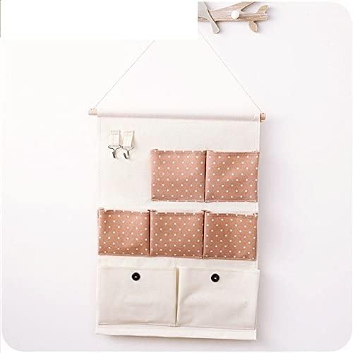 Zerolex Hanging Storage Bags Door Wall Mounted Sundries Clothing Jewelry Closet Organizer Bags Linen 7 Pockets Hanging Bags - Image 2
