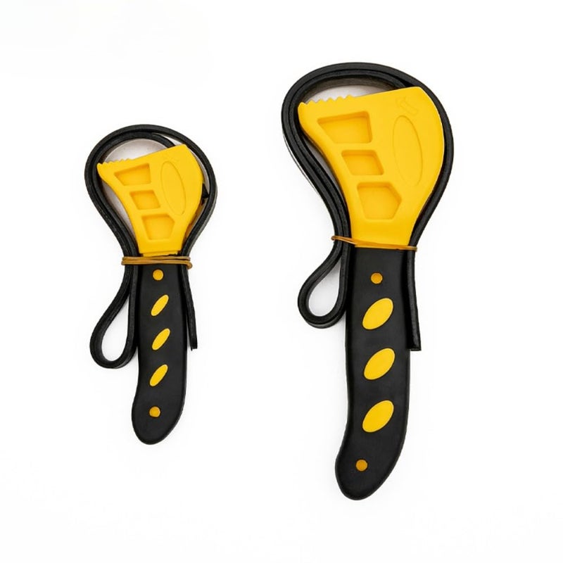 EMSTAR 2PCS Strap Wrench Set, Adjustable Rubber Strap Wrench Upgrade 25" & 20" Non-Slip Reinforced Rubber Belt, Jar Opener for Weak Hands,Shower Head, Oil Filter, Water Filter, Plumbing - Image 1
