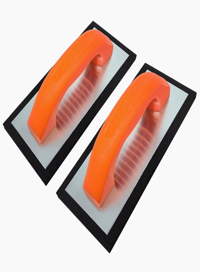 HARDEN 2 Pieces 4” x 9” Rubber Foam Grout Float for Tile - Non Stick Closed Cell Foam Pad - Easy to Clean - Ergo Handle - Smoothly Apply Grout to Floor or Wall Tile - Image 1