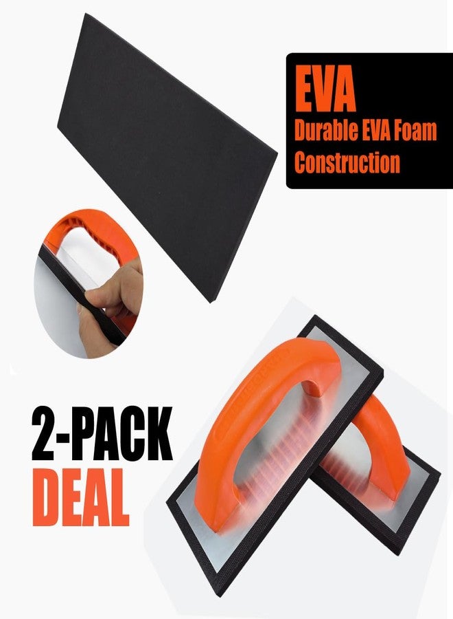 HARDEN 2 Pieces 4” x 9” Rubber Foam Grout Float for Tile - Non Stick Closed Cell Foam Pad - Easy to Clean - Ergo Handle - Smoothly Apply Grout to Floor or Wall Tile - Image 2