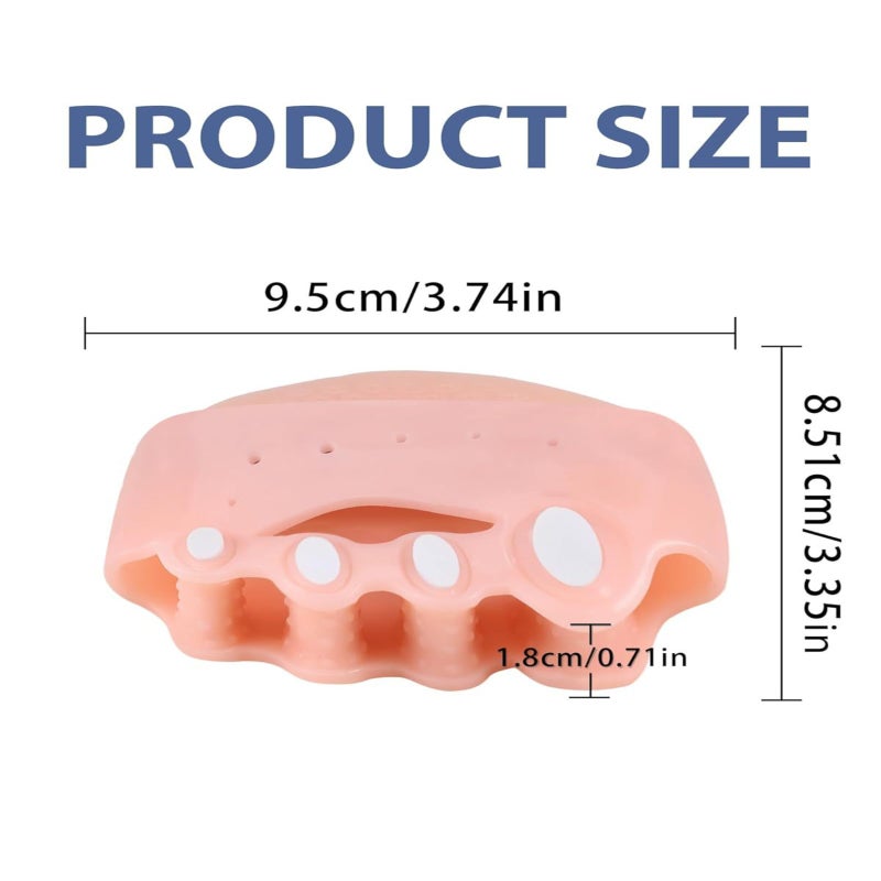 Silicone Toe Separator, Toe Orthosis, Toe Orthosis, Breathable Soft and Comfortable Silicone Foot Pads (White, 1 Pack) - Image 2