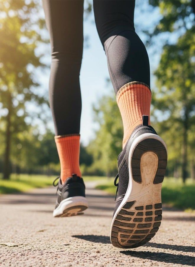 GoWith 2 Pairs Unisex Cotton Cushioned Crew Socks, Moisture-Wicking Lightweight Athletic Striped Golf Socks for Men & Women, Black, Small, Model: 3502 - Image 3