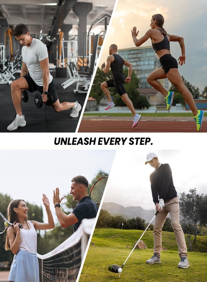 GoWith 2 Pairs Unisex Cotton Cushioned Crew Socks, Moisture-Wicking Lightweight Athletic Striped Golf Socks for Men & Women, Black, Small, Model: 3502 - Image 4