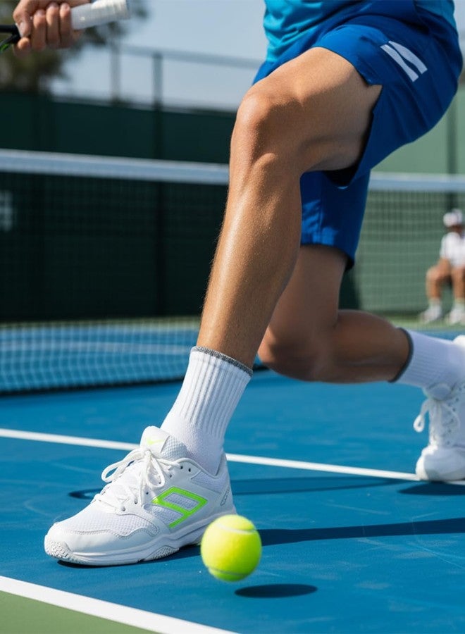 GoWith 2 Pairs Unisex Cotton Cushioned Crew Socks, Moisture-Wicking Lightweight Athletic Striped Golf Socks for Men & Women, Black, Small, Model: 3502 - Image 2