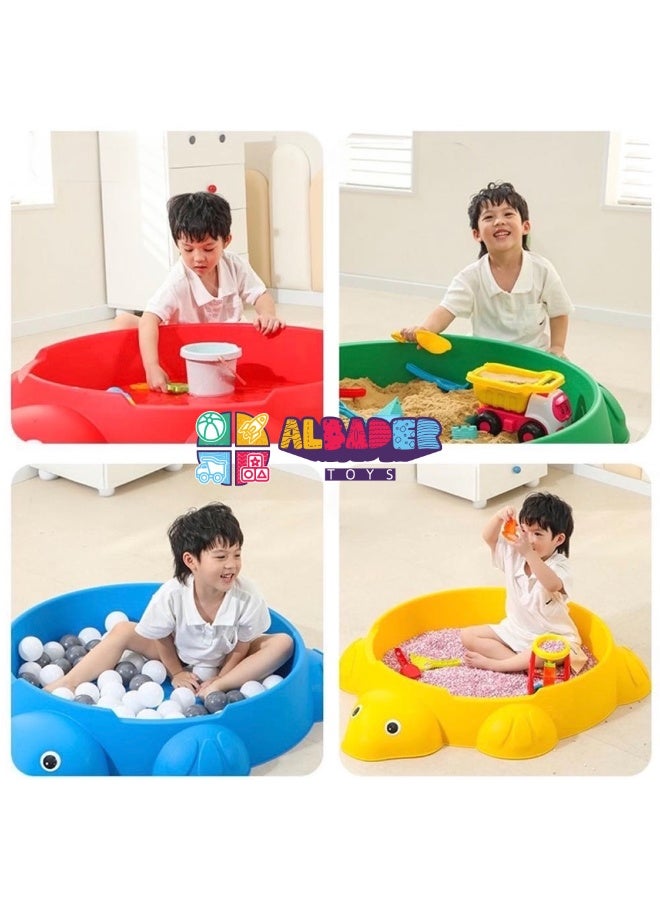 AL BADER ALBADER Kids Sandbox with Lid, 2-in-1 Sand and Water Play Table, Turtle Sand Play Box for Toddlers, Plastic Outdoor Indoor Garden Beach Sensory Toy, Kids Ball Pit Water Table (Blue) - Image 5
