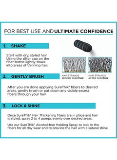 SureThik Hair Thickening Fibers - Natural - For Thicker Looking Hair - Hair Building Fibers- 15G (Black)  - Image 3