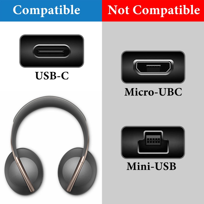 Geekria Geekria USB Headphones Short Charger Cable Compatible with Bose QC Ultra, QC45, 700ANC, QC Earbuds II, Ultra Open Earbuds, USB to USB-C Replacement Power Charging Cord (1ft/30cm 2Pack)  - Image 4