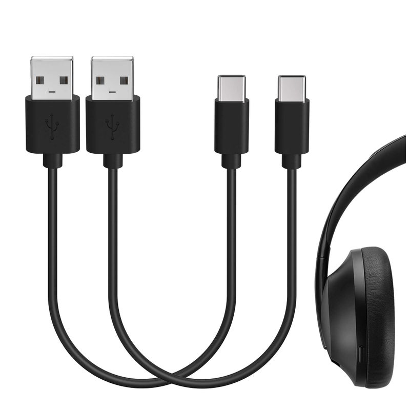 Geekria Geekria USB Headphones Short Charger Cable Compatible with Bose QC Ultra, QC45, 700ANC, QC Earbuds II, Ultra Open Earbuds, USB to USB-C Replacement Power Charging Cord (1ft/30cm 2Pack)  - Image 1