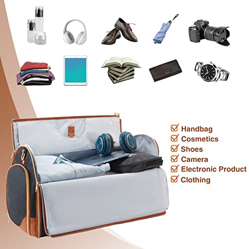 ZRSUN Carry On Garment Bag for Travel with Shoulder Strap, Convertible Duffel Suit Bag for Men, Waterproof Weekender Overnight Bag with Shoe Compartment, Business Trip Suit Carrier - Image 5