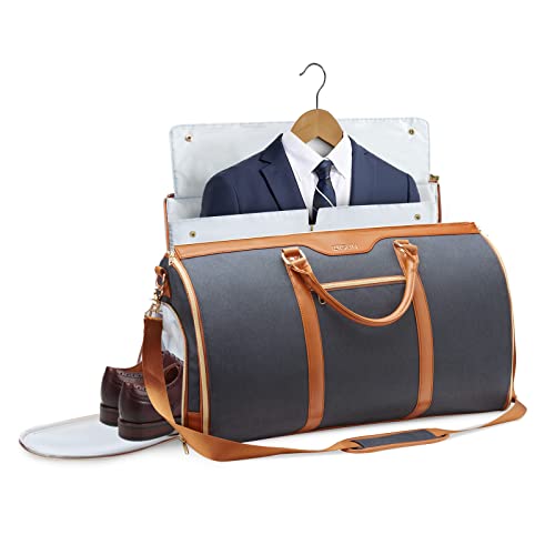 ZRSUN Carry On Garment Bag for Travel with Shoulder Strap, Convertible Duffel Suit Bag for Men, Waterproof Weekender Overnight Bag with Shoe Compartment, Business Trip Suit Carrier - Image 1
