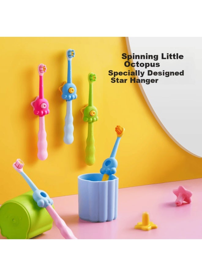Combo Children's Toothbrush 1-2-3 Years Old Baby Soft Bristle Oral Cleaning Training Toothbrush C09-blue - Image 2