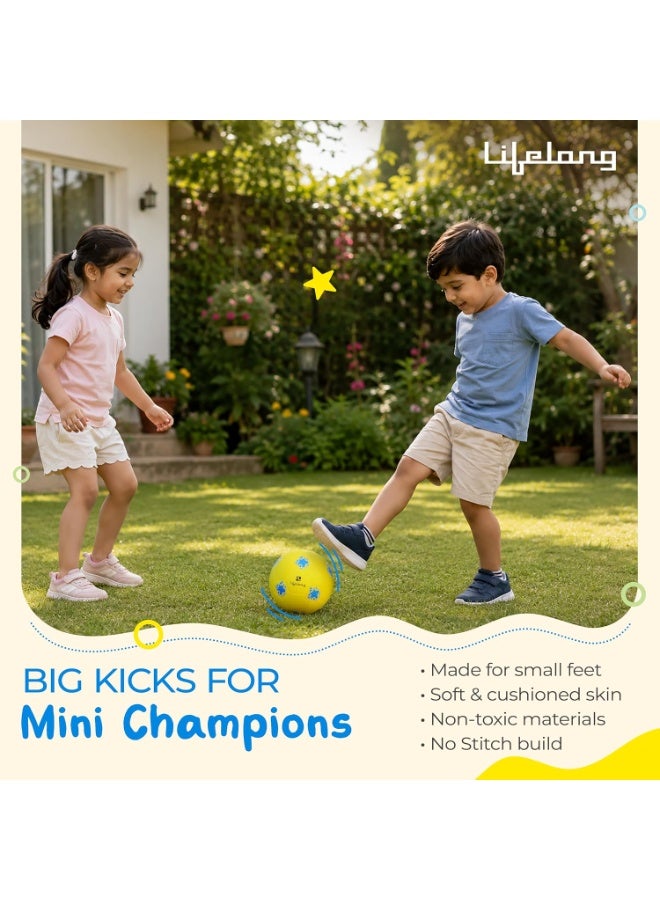 Lifelong Mini Football for Kids | Soft PVC Football | Lightweight Training Ball | Indoor & Outdoor Play | Beach, Pool & Playground Play | Yellow | 5.8 inches - Image 2