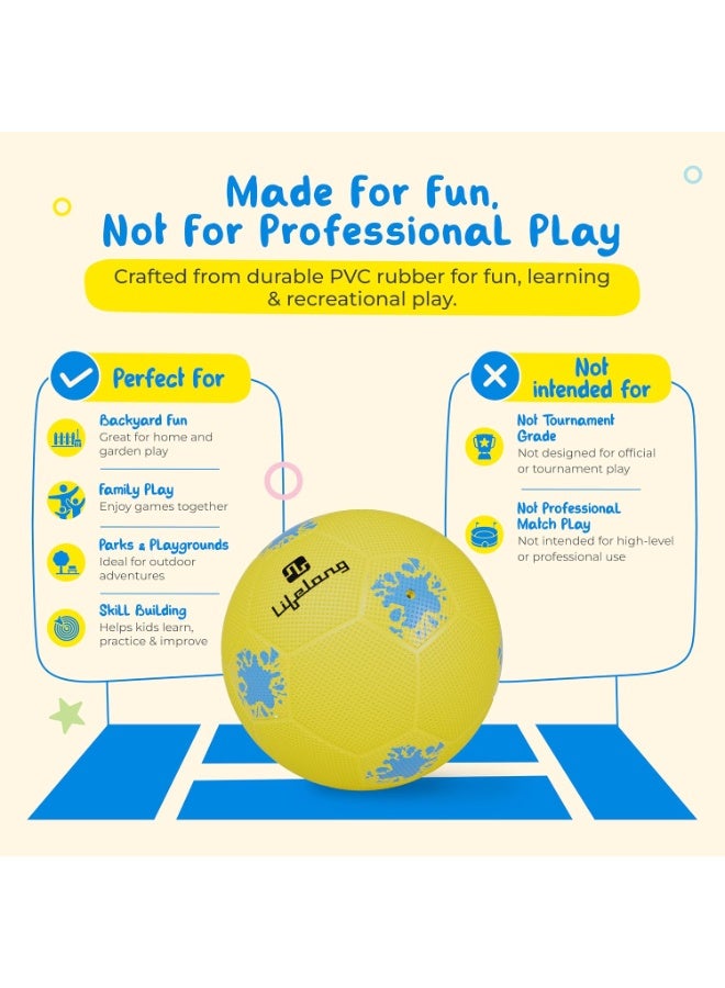 Lifelong Mini Football for Kids | Soft PVC Football | Lightweight Training Ball | Indoor & Outdoor Play | Beach, Pool & Playground Play | Yellow | 5.8 inches - Image 4