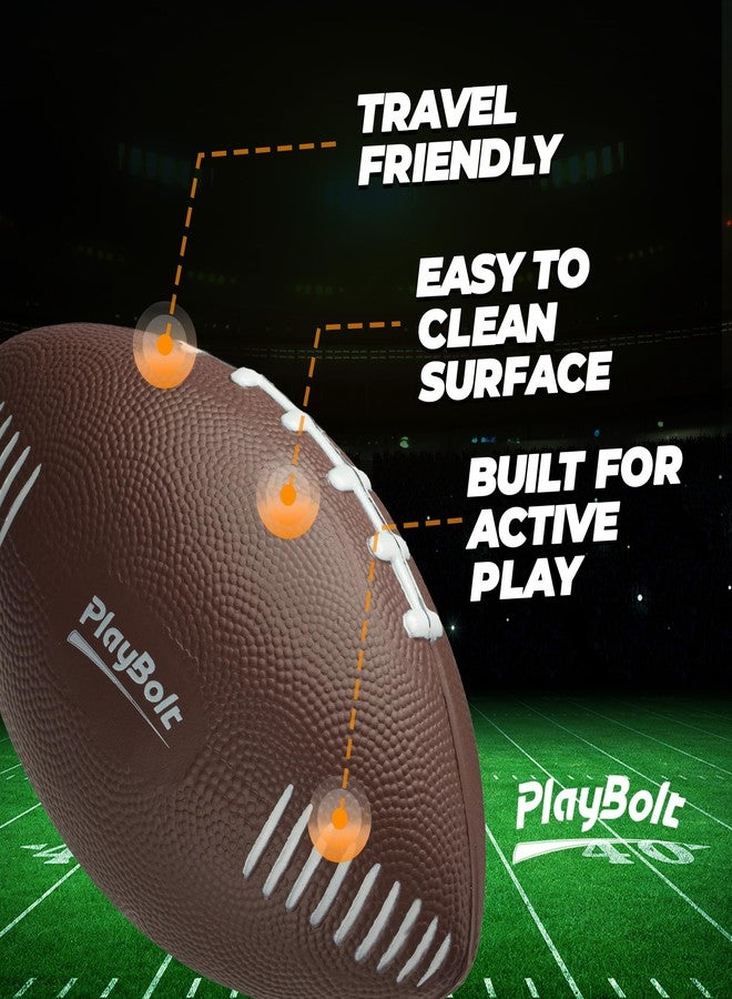 PlayBolt 7.25" Foam Football for Kids & Toddlers - Easy Grip Small Youth Football Toy - Soft Mini Football for Little Hands, Indoor & Outdoor Play Ball, Safe Sports Toy Gift for Boys & Girls - Brown - Image 4
