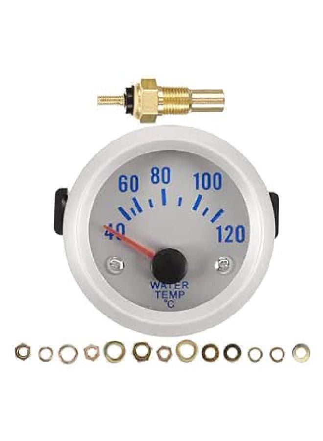 Mechanical Water Temperature Gauge 12v with Glass and White LED Pointer for Car Truck Automotive Interior Accessories - Image 1