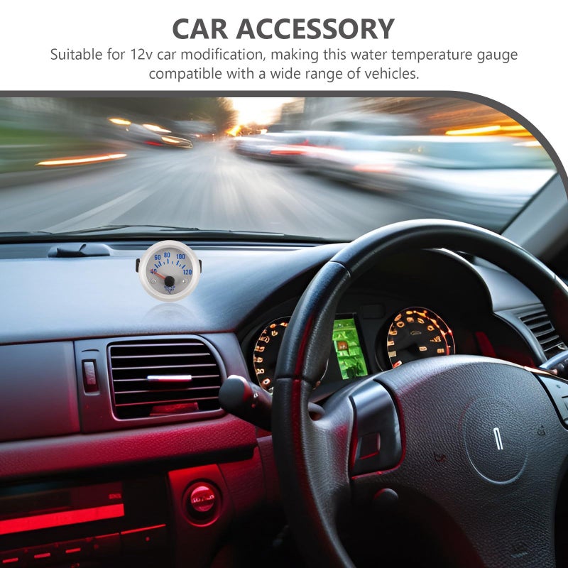 Mechanical Water Temperature Gauge 12v with Glass and White LED Pointer for Car Truck Automotive Interior Accessories - Image 5