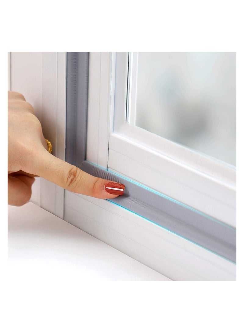 عبوة مزدوجة من مانع تسرب الهواء ذاتية اللصق وشريط عازل للطقس، 13.12 قدم قابل للتقطيع ختم عازل للصوت للأبواب والنوافذ، مقاوم للاهتراء باللون الرمادي - Image 2