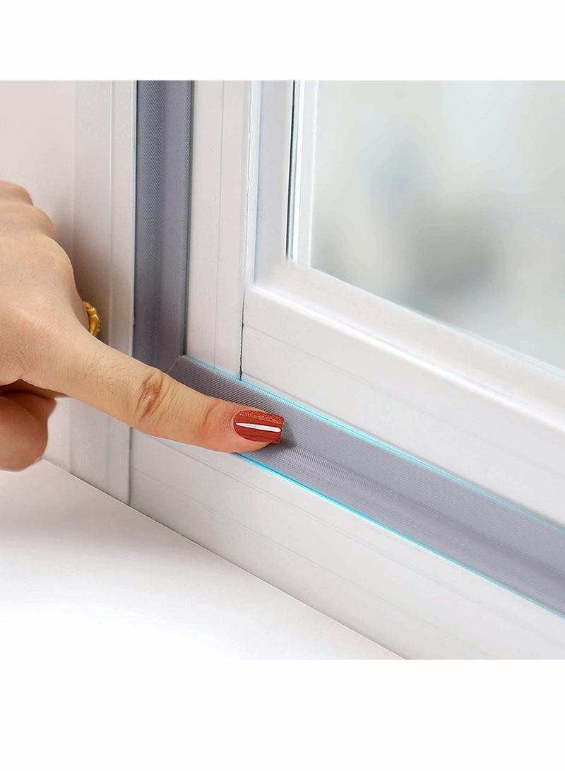 عبوة مزدوجة من مانع تسرب الهواء ذاتية اللصق وشريط عازل للطقس، 13.12 قدم قابل للتقطيع ختم عازل للصوت للأبواب والنوافذ، مقاوم للاهتراء باللون الرمادي - Image 1