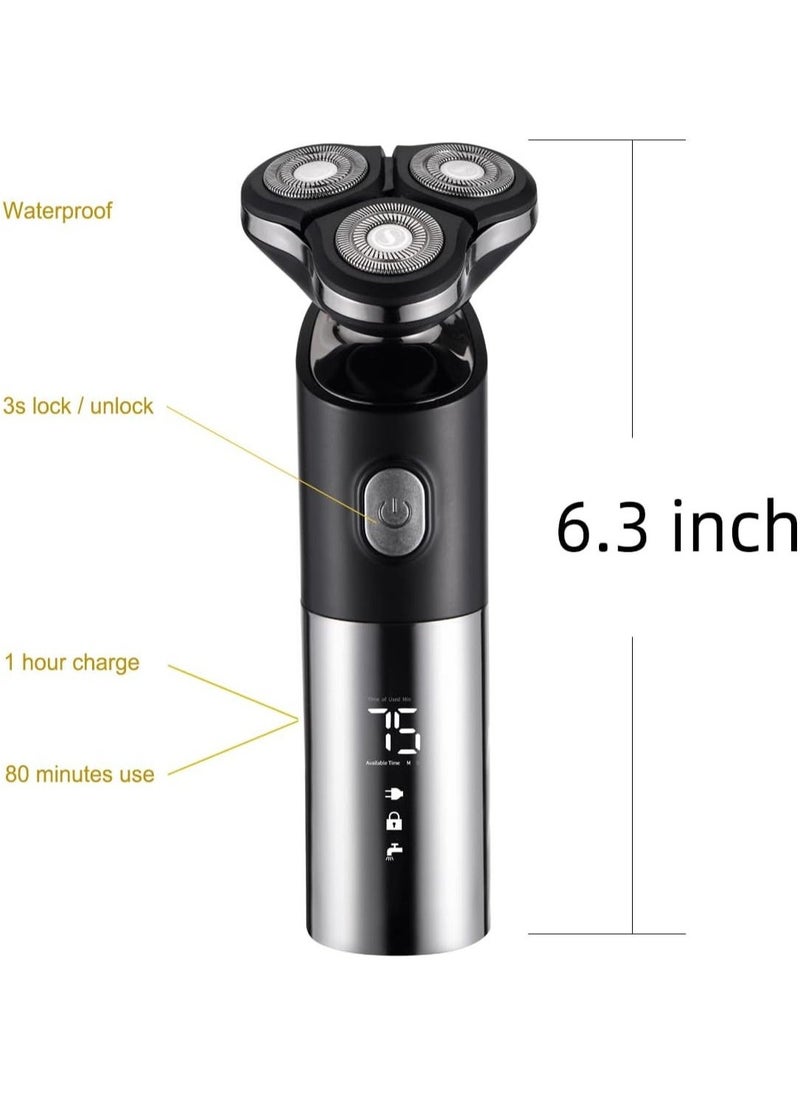 Denx Electric Razor For Men Rechargeable Portable Shaver Rotary With Usb Cordless Face Shaver Grooming Kit For Shaving Dx1368 - Image 2