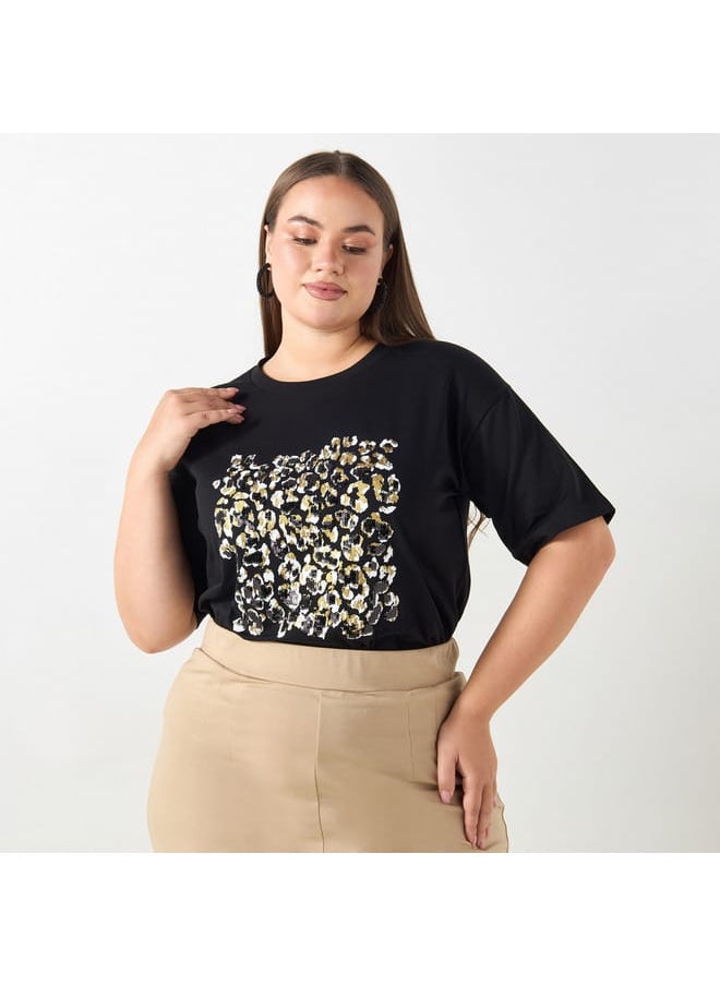 Ulla Popken Plus Size Ulla Popken Animal Print T-shirt  - Image 1