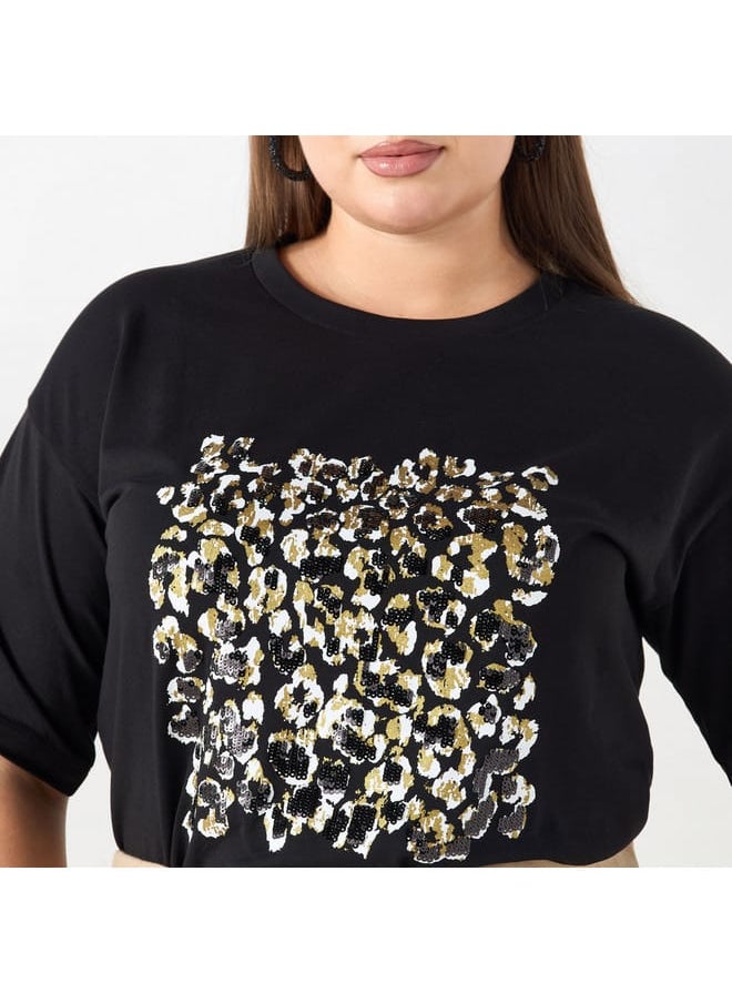 Ulla Popken Plus Size Ulla Popken Animal Print T-shirt  - Image 4