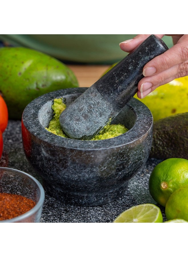 Maxam Maxam Mortar and Pestle Set - 5 Inch - Heavy Natural Granite Spice Grinder Bowl, Herb Crusher, Make Fresh Guacamole at Home  - Image 4
