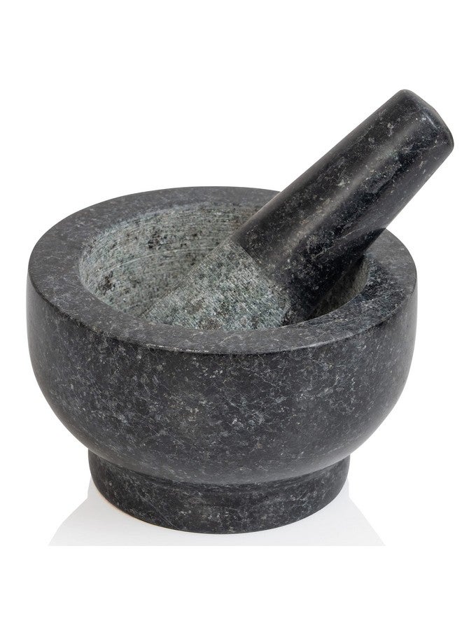Maxam Maxam Mortar and Pestle Set - 5 Inch - Heavy Natural Granite Spice Grinder Bowl, Herb Crusher, Make Fresh Guacamole at Home  - Image 1