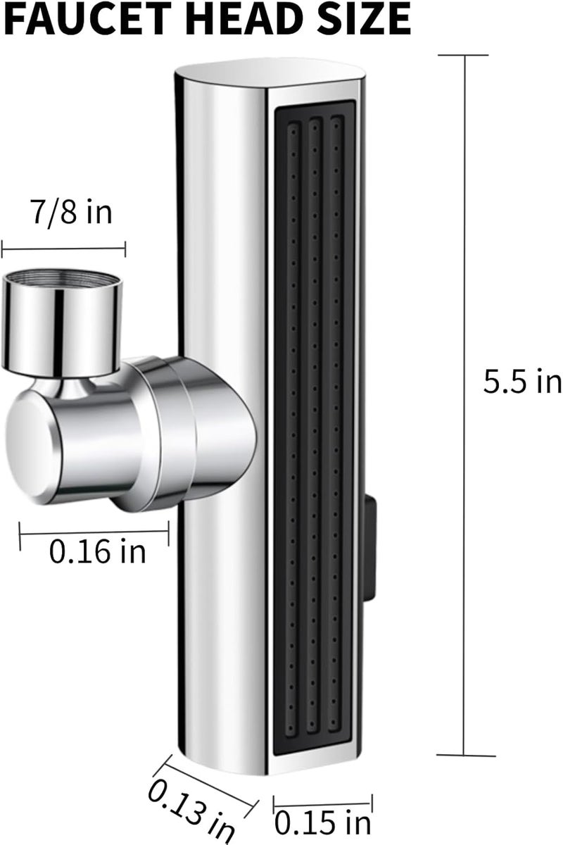 SIMSIN Kitchen Faucet Head Replacement, 3-Function Kitchen Faucet Sprayer Head , 360° Swivel Anti -Splash Faucet Spray Nozzle, M22 Female Thread Spray Head for Kitchen Faucet - Image 3