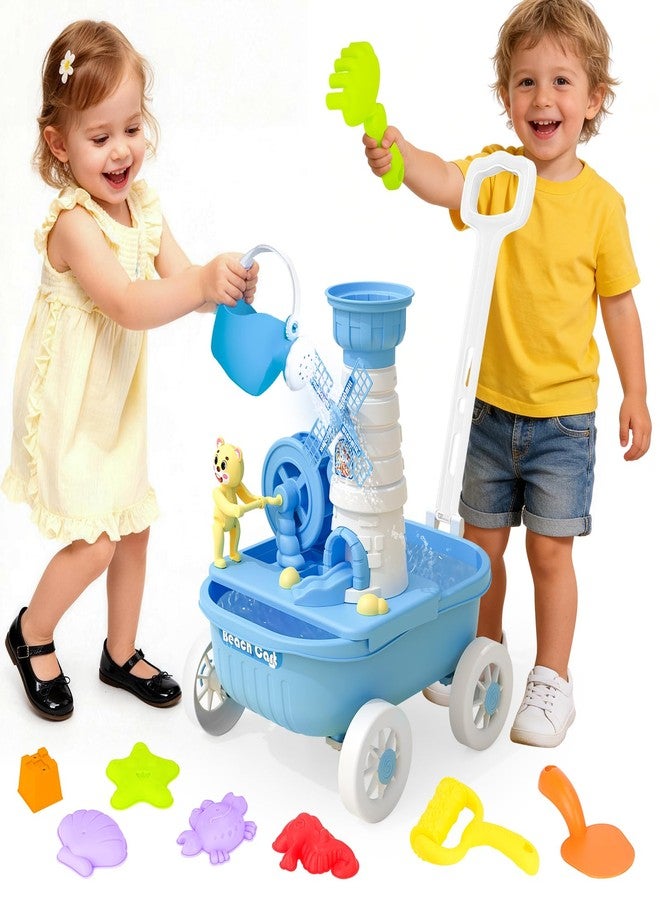 deAO Beach Toys for Kids 21 Pcs Sand Toys Set Includes Wagon Water Wheel Beach Tool Kit Watering Can Molds Summer Gifts for Toddlers Ages 3-12 - Image 2