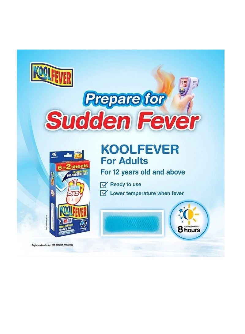 Koolfever Cooling Gel Sheet - Adult (8's) - Image 2