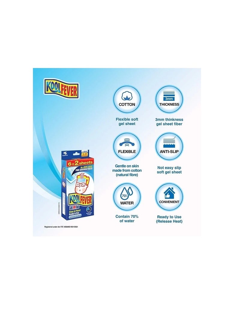 Koolfever Cooling Gel Sheet - Adult (8's) - Image 4