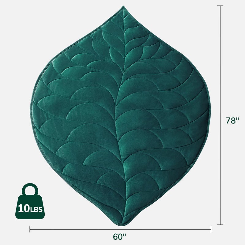 كايسا بطانية كايسا الموزونة للبالغين (10 أرطال، 60 × 78 بوصة)، بطانية ثقيلة ناعمة قابلة للغسيل الآلي، بطانيات موزونة مقاس كوين بحبات زجاجية لتخفيف التوتر وتعزيز النوم، أخضر - Image 2