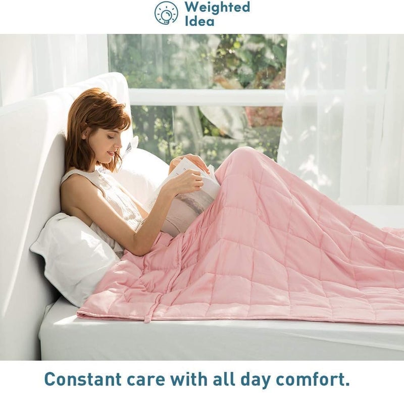 Weighted Idea Weighted Blankets for Adults (Coral Pink,48"x72",20lbs) Breathable Twin Blanket with Premium Glass Beads Heavy Soft Throw Blanket for All-Season - Image 2